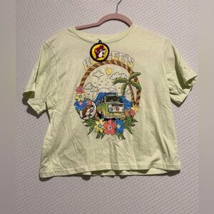 Graphic Tee with Floral and Van Design